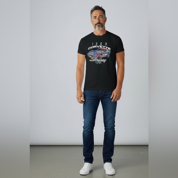 GM Black Corvette Stingray Graphic T-Shirt size large - Picture 6 of 6